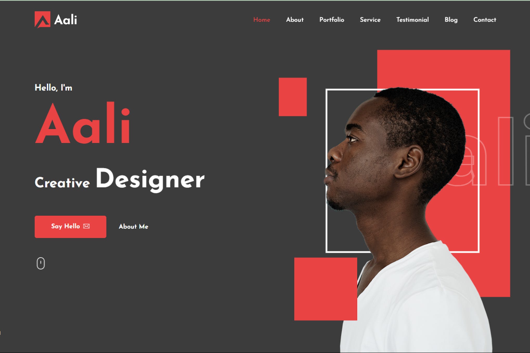 Aali – Personal Portfolio React NextJs Template