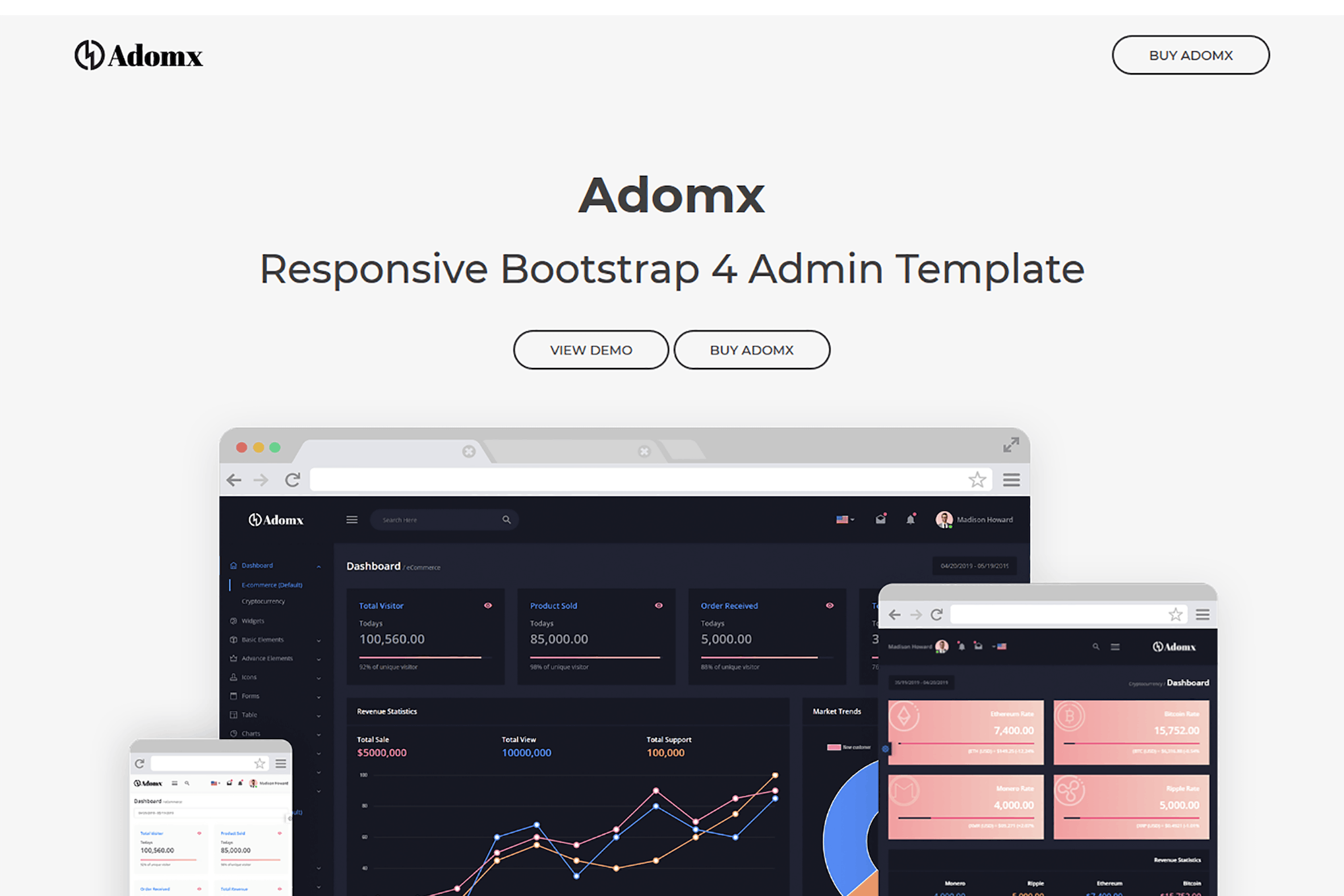 Adomx – Admin Dashboard HTML Template