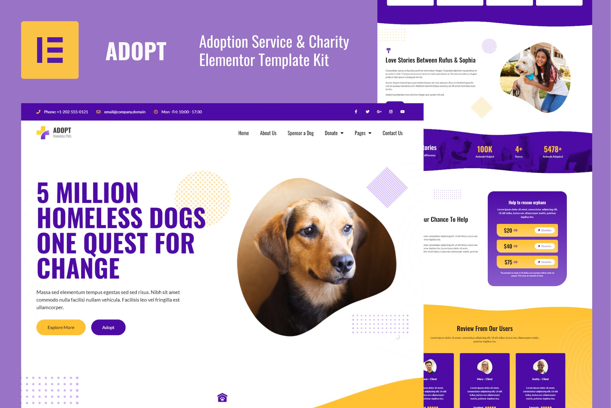 Adopt – Adoption Service & Charity Elementor Template Kit