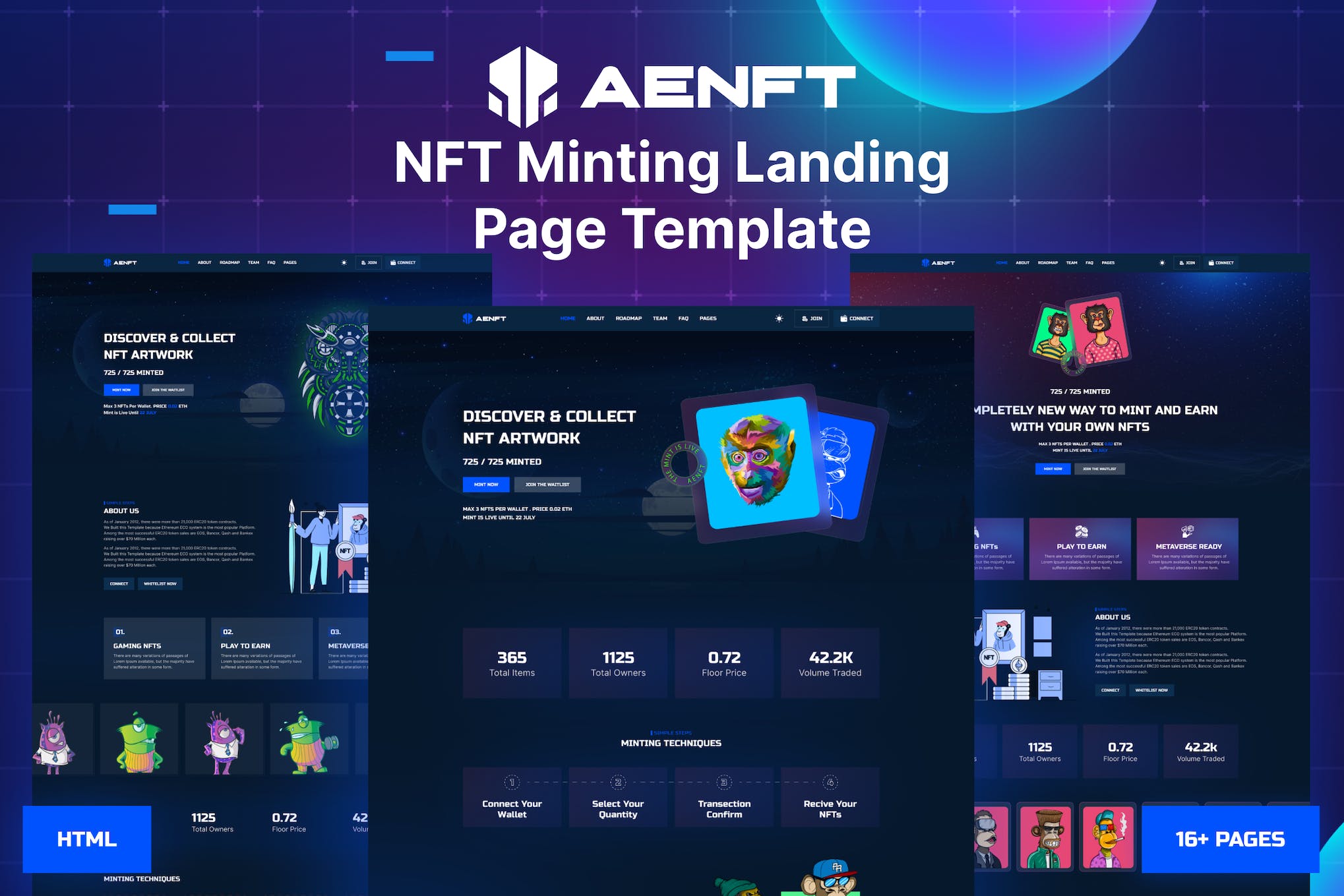 Aenft – NFT Minting or Collection Landing Page