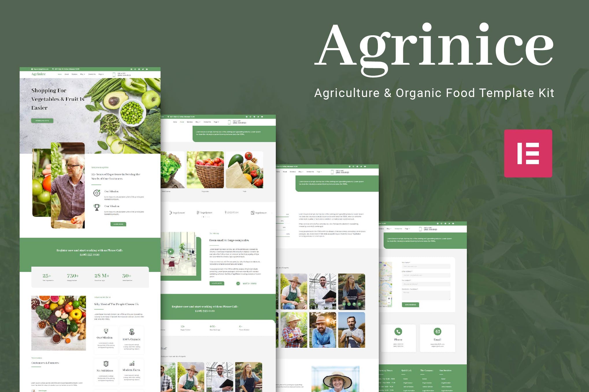 Agrinice – Agriculture & Organic Food Elementor Template Kit