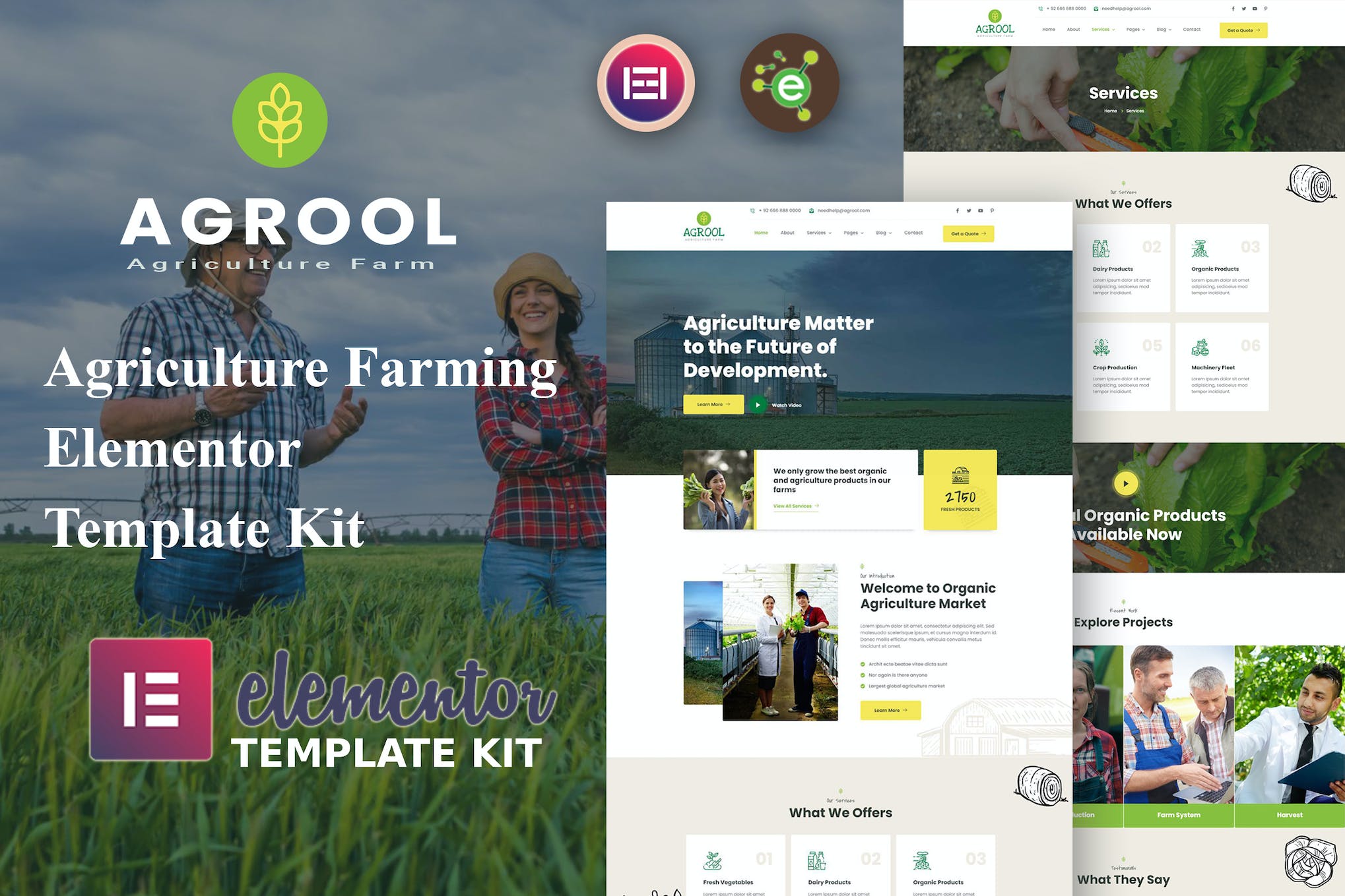 Agrool – Agriculture Farming Elementor Template Kit