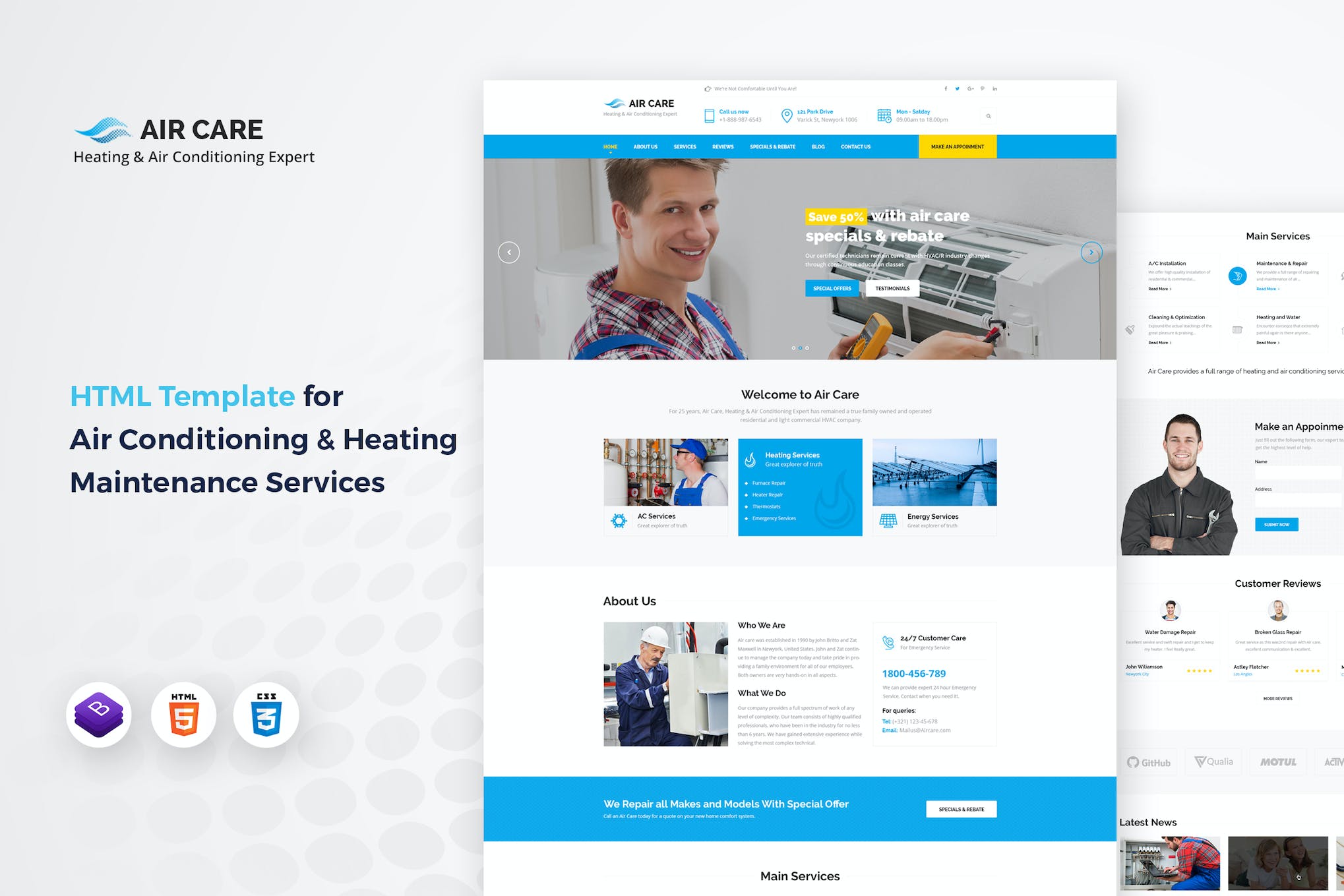 Air Care – Air Conditioning Services HTML Template