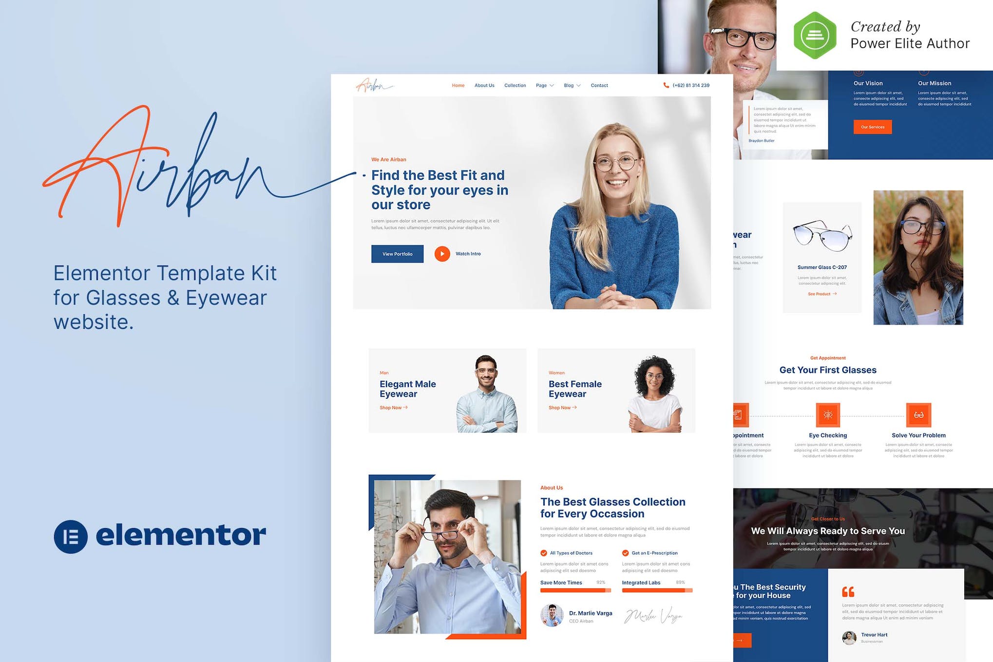 Airban – Glasses & Eyewear Elementor Template Kit