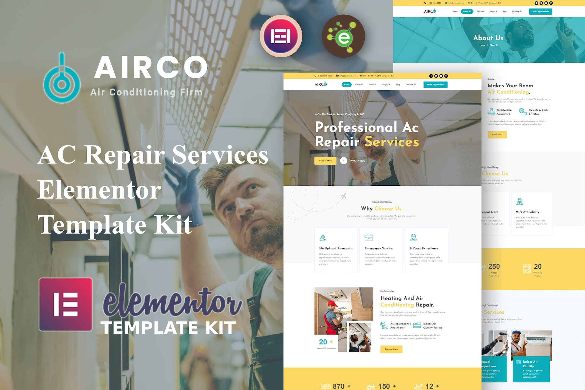 Airco – AC Repair Services Elementor Template Kit