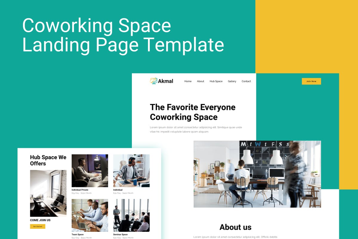 Akmal – Coworking Space Landing Page Template