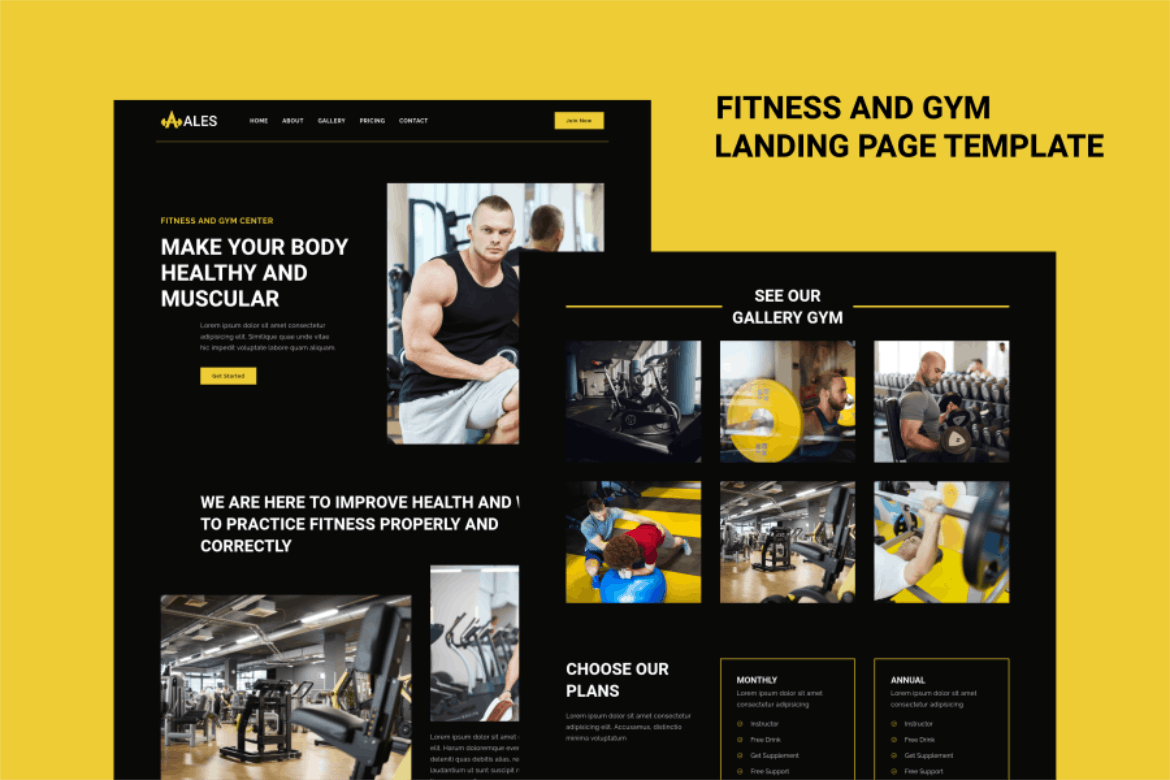 Ales – Fitness & Gym Landing Page Template