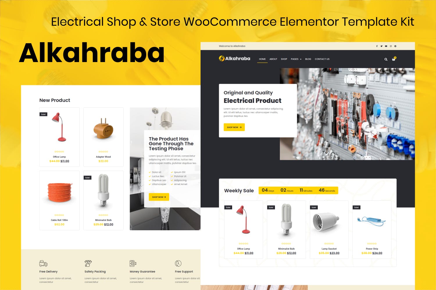 Alkahraba – Electrical Shop & Store WooCommerce Elementor Template Kit