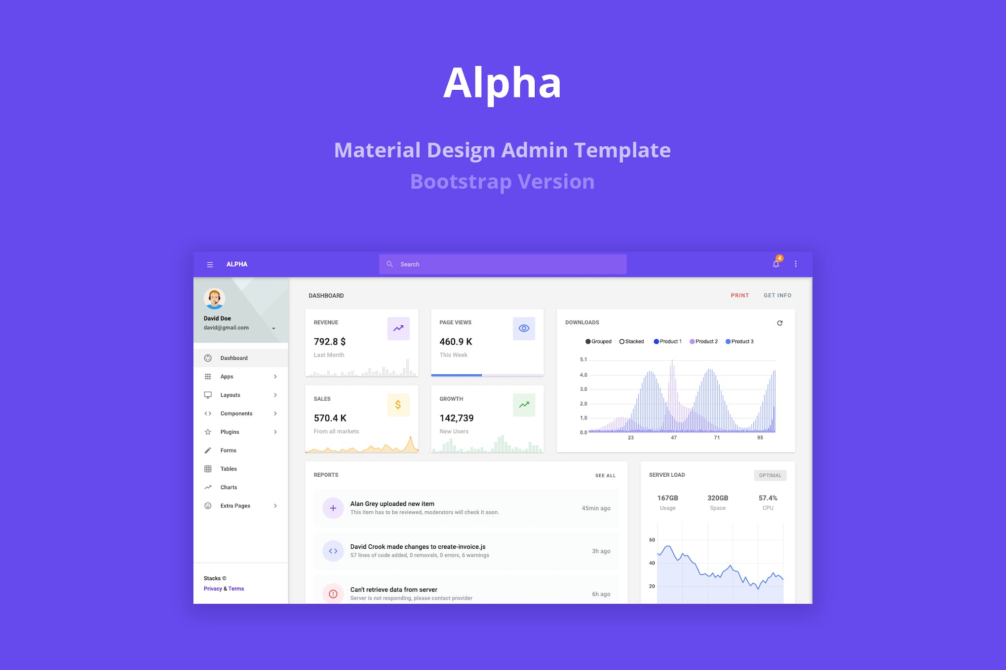 Alpha – Material Design Admin Template