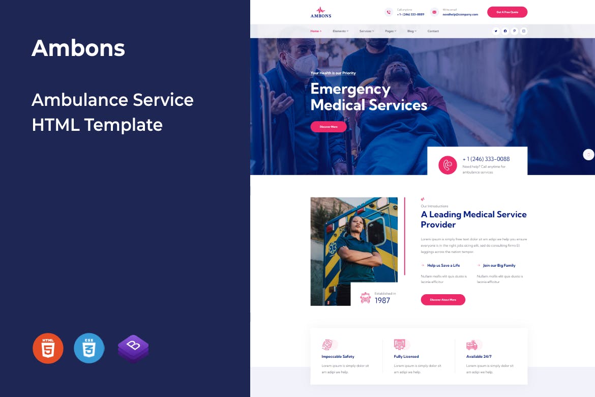 Ambons – Ambulance Service HTML Template