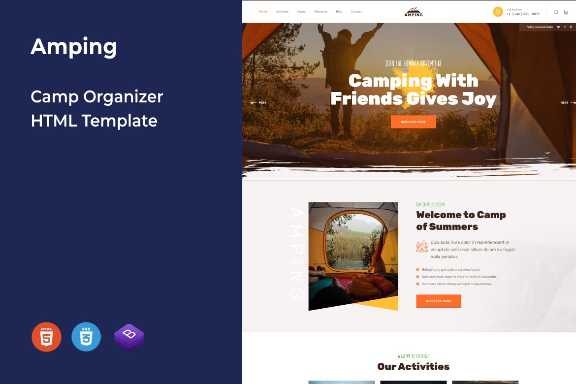 Amping – Camp Organizer HTML Template