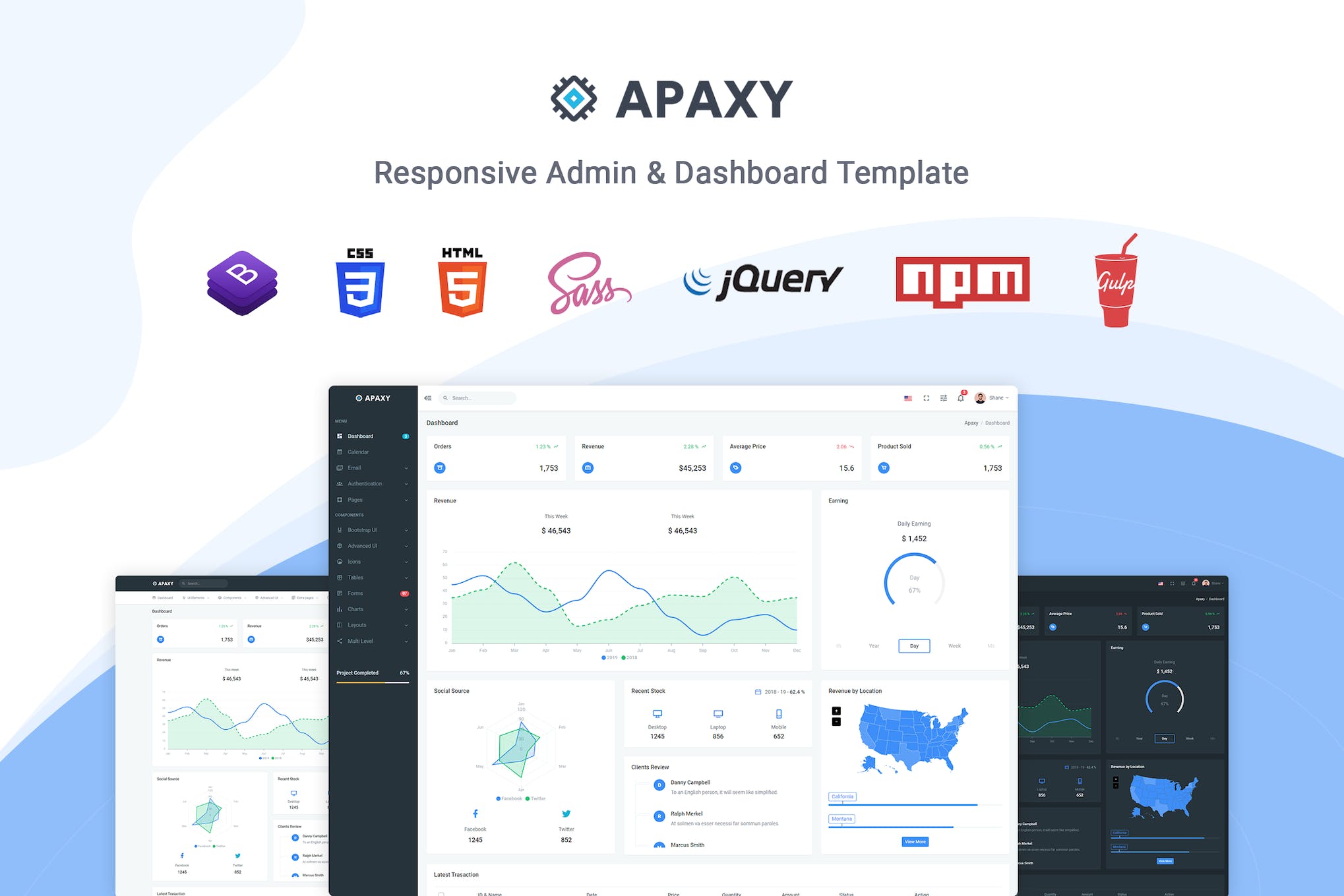 Apaxy – Admin & Dashboard Template