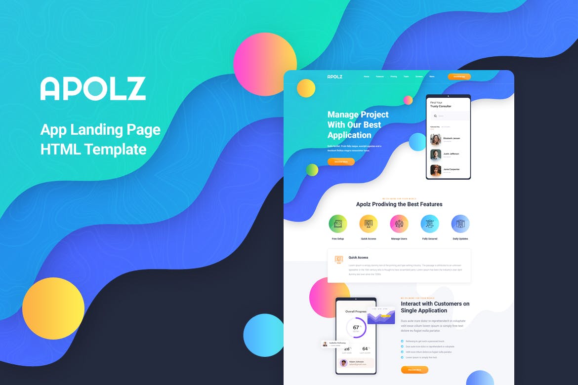 Apolz – App Landing Page HTML Template