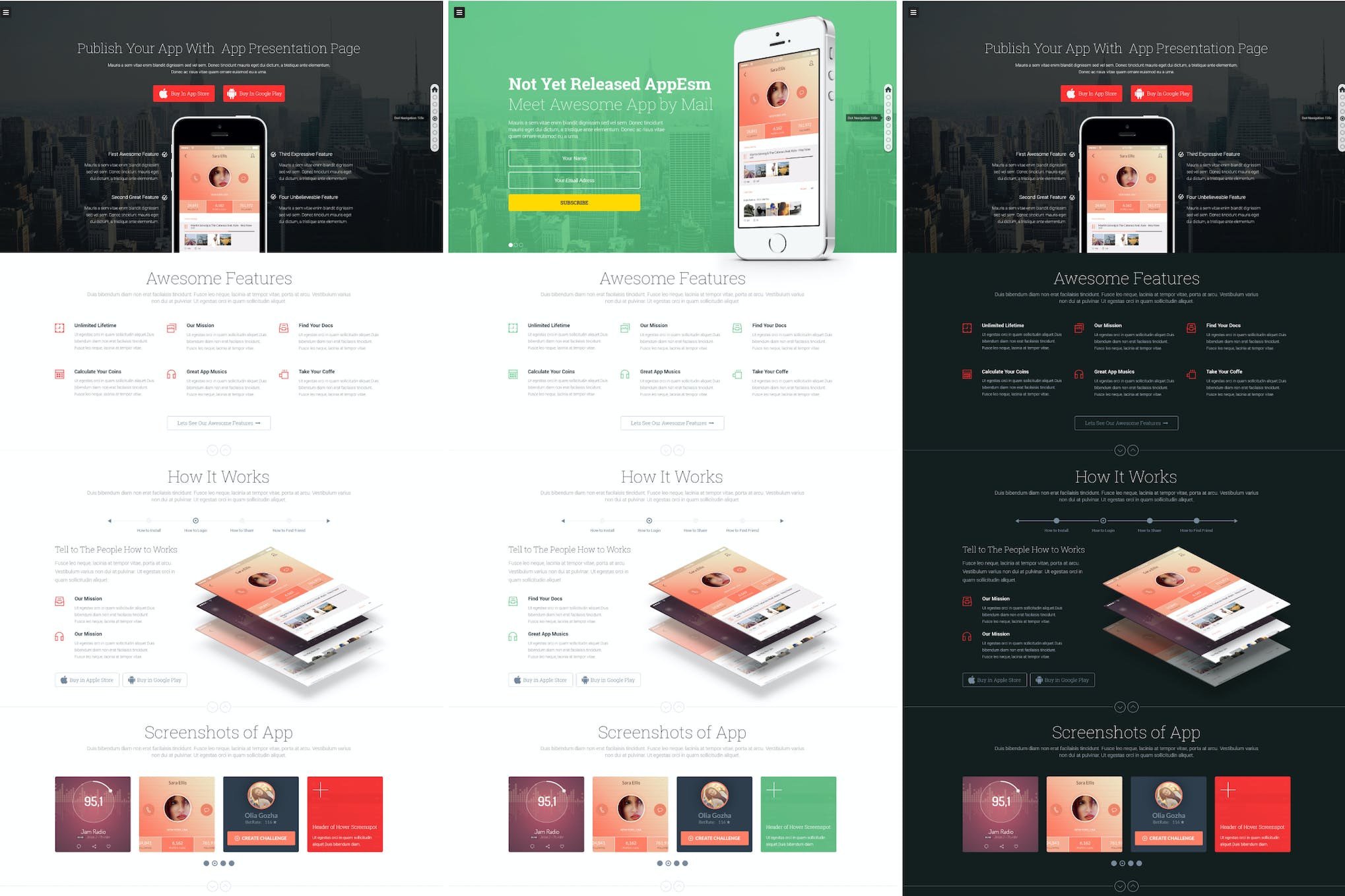 App on – Responsive App Landing HTML Page