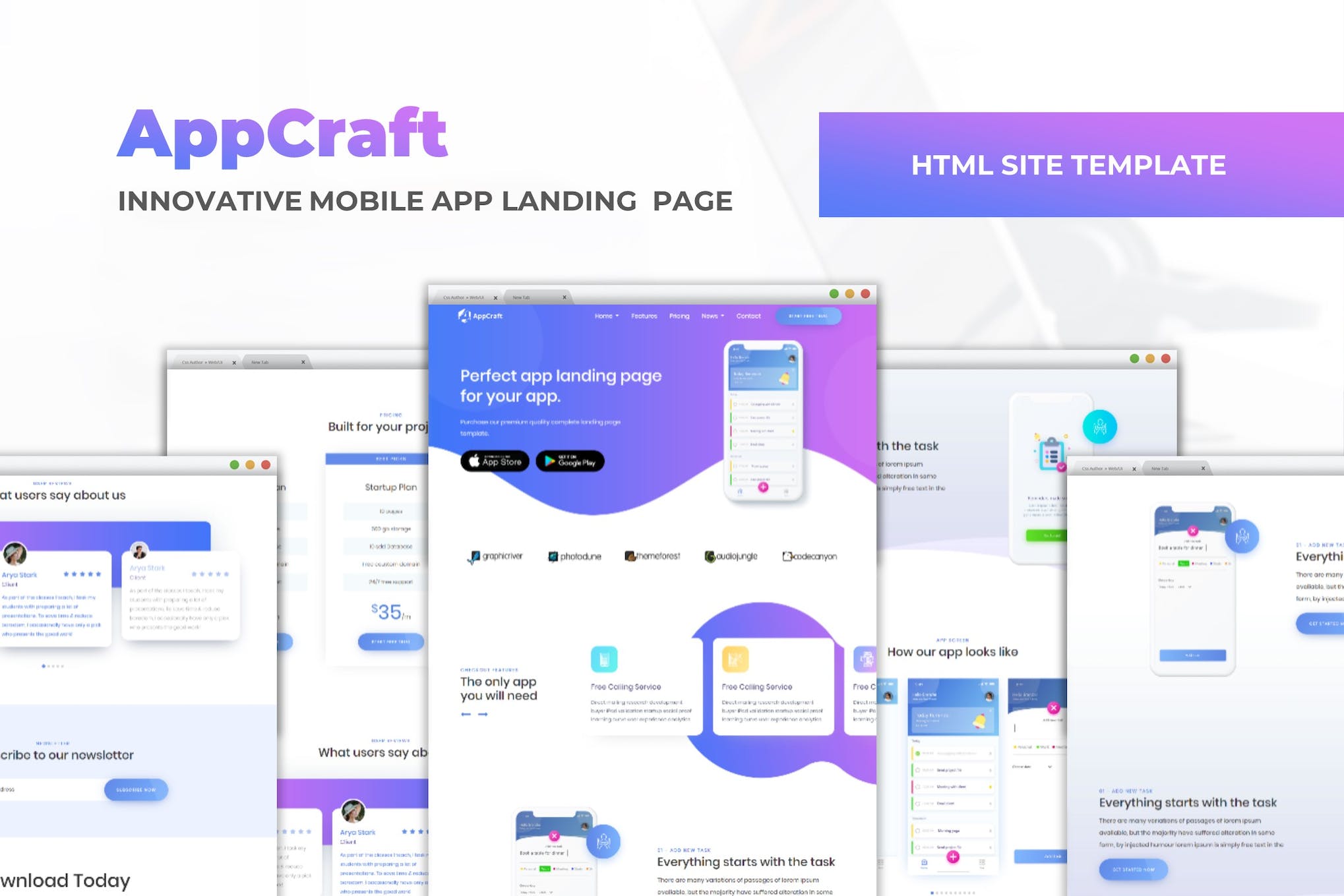 AppCraft – Mobile App Landing Page