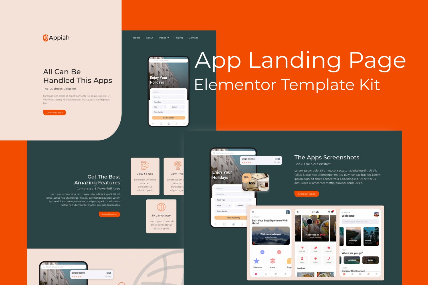 Appiah – App Landing Page Elementor Template Kit