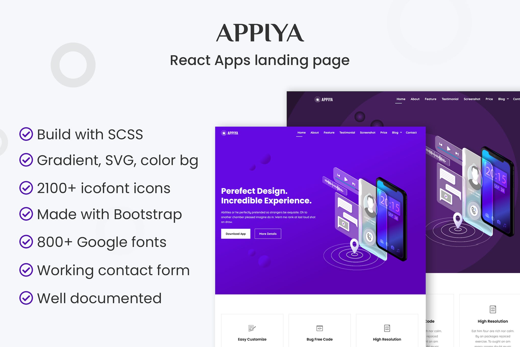 Appiya – React App Landing Page