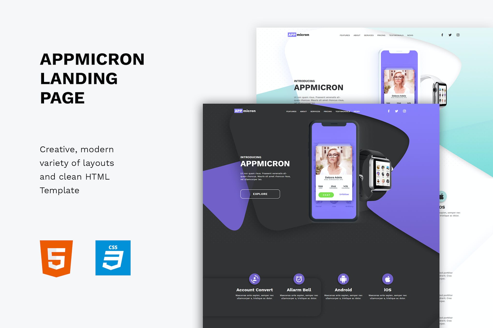 Appmicron – App & Product Landing page