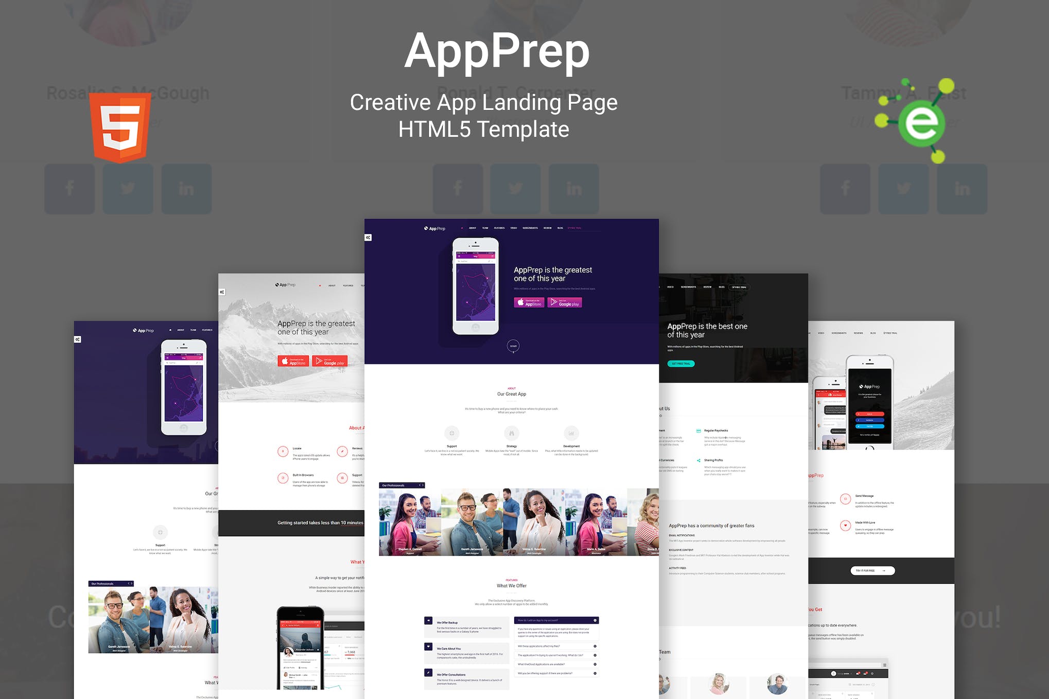 AppPrep – App Landing Page HTML5 Template + RTL