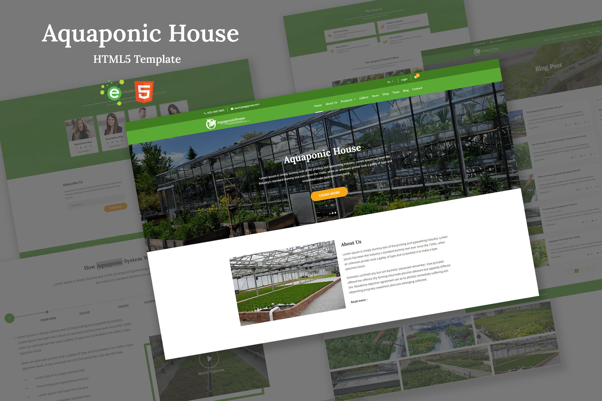 Aquaponic House HTML5 Template