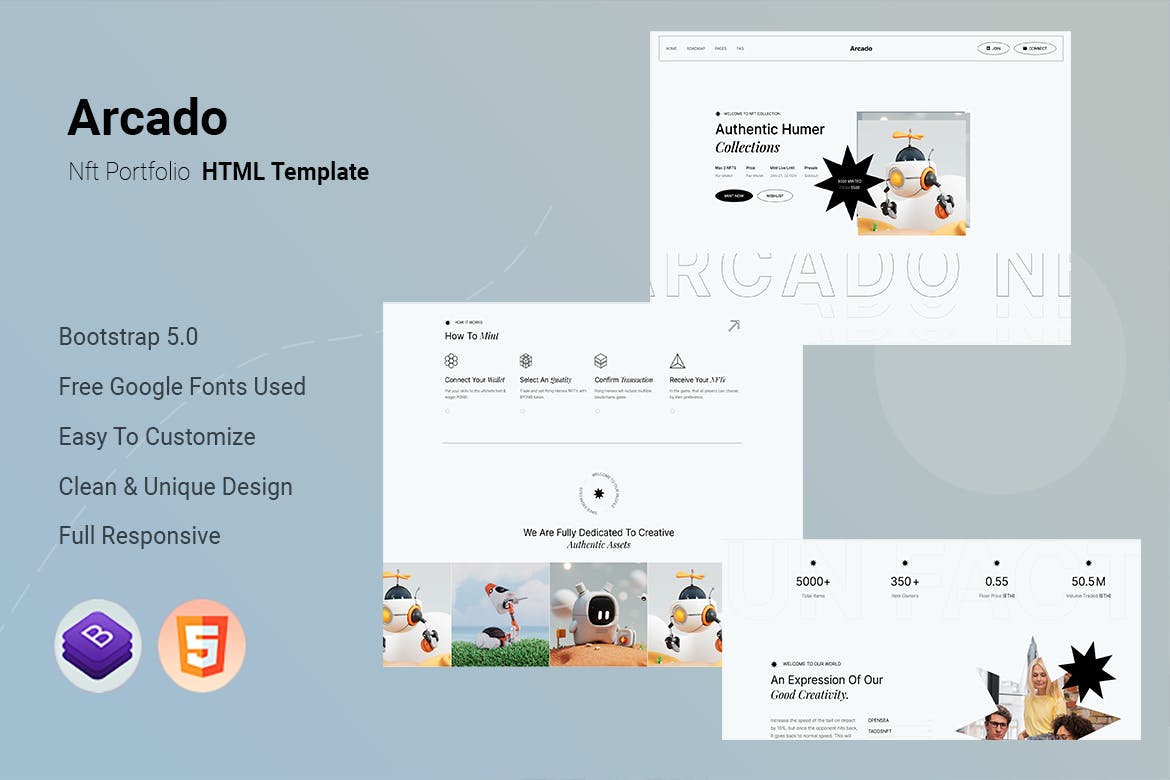 Arcado – Nft Portfolio HTML Template