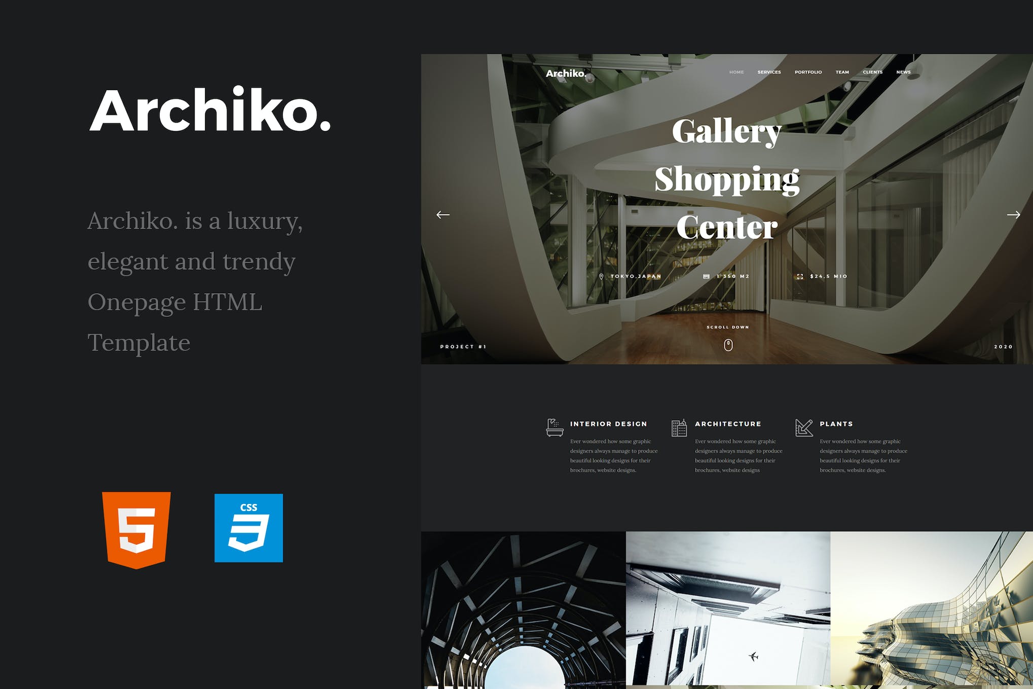 Archiko. – Architecture Onepage HTML Template