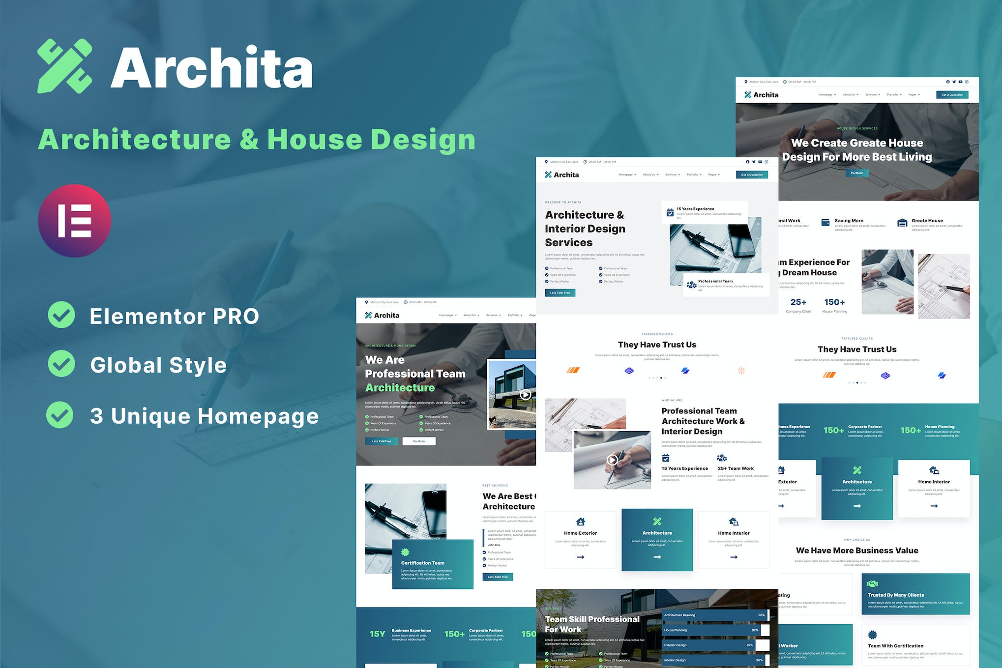 Archita – Architecture & Interior Design Elementor Template Kit