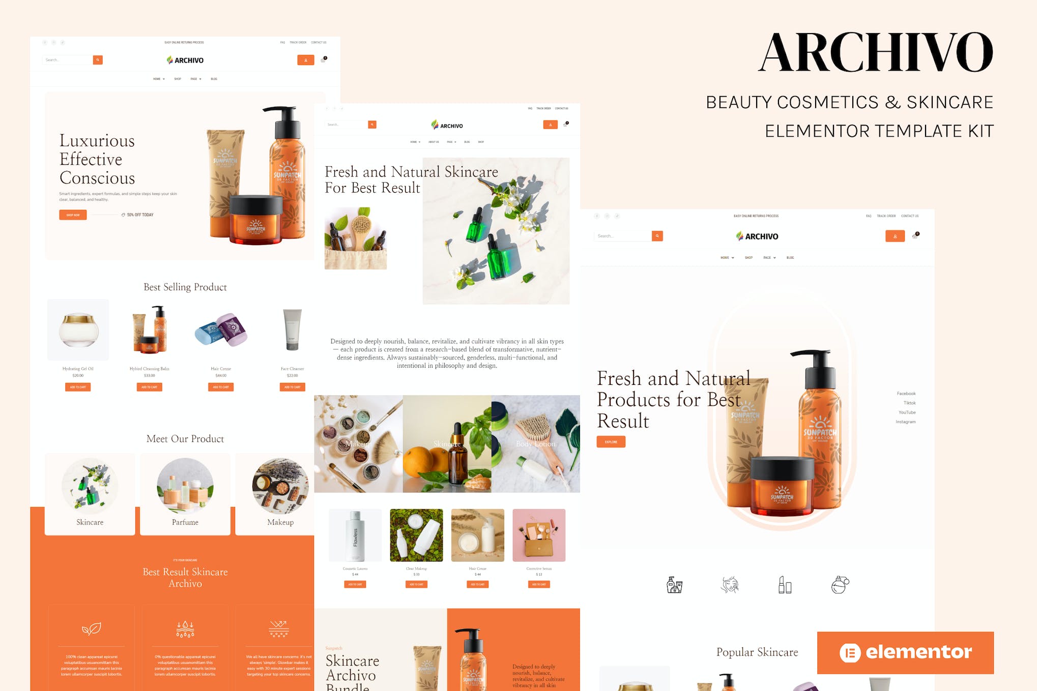 Archivo – Beauty Cosmetics & Skincare Elementor Template Kit