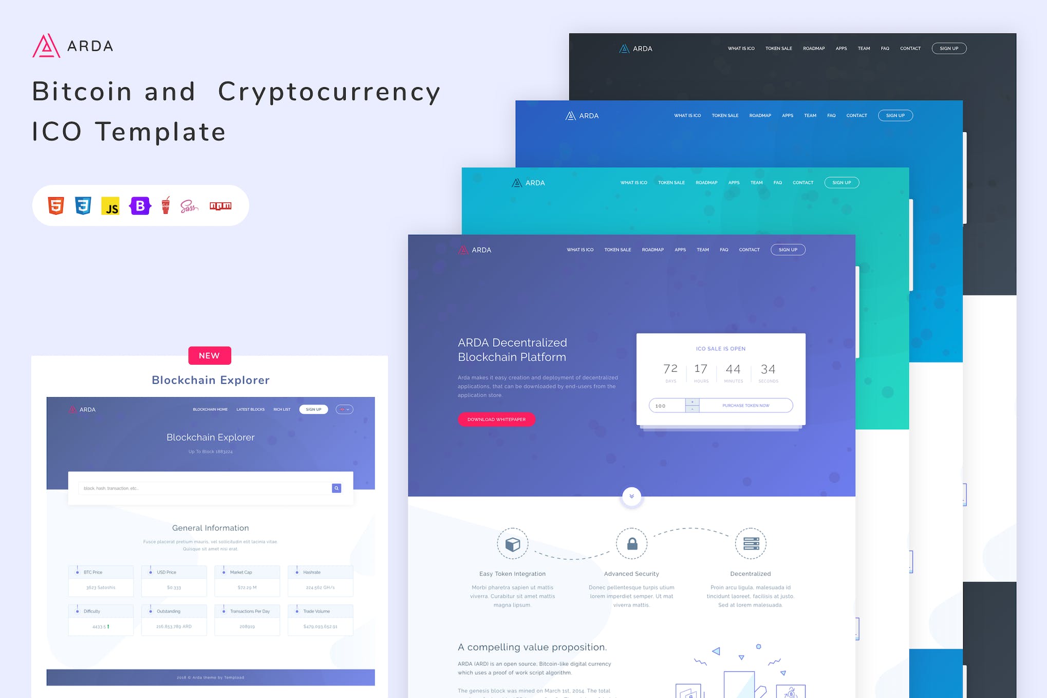 Arda Bitcoin and Cryptocurrency ICO HTML Template