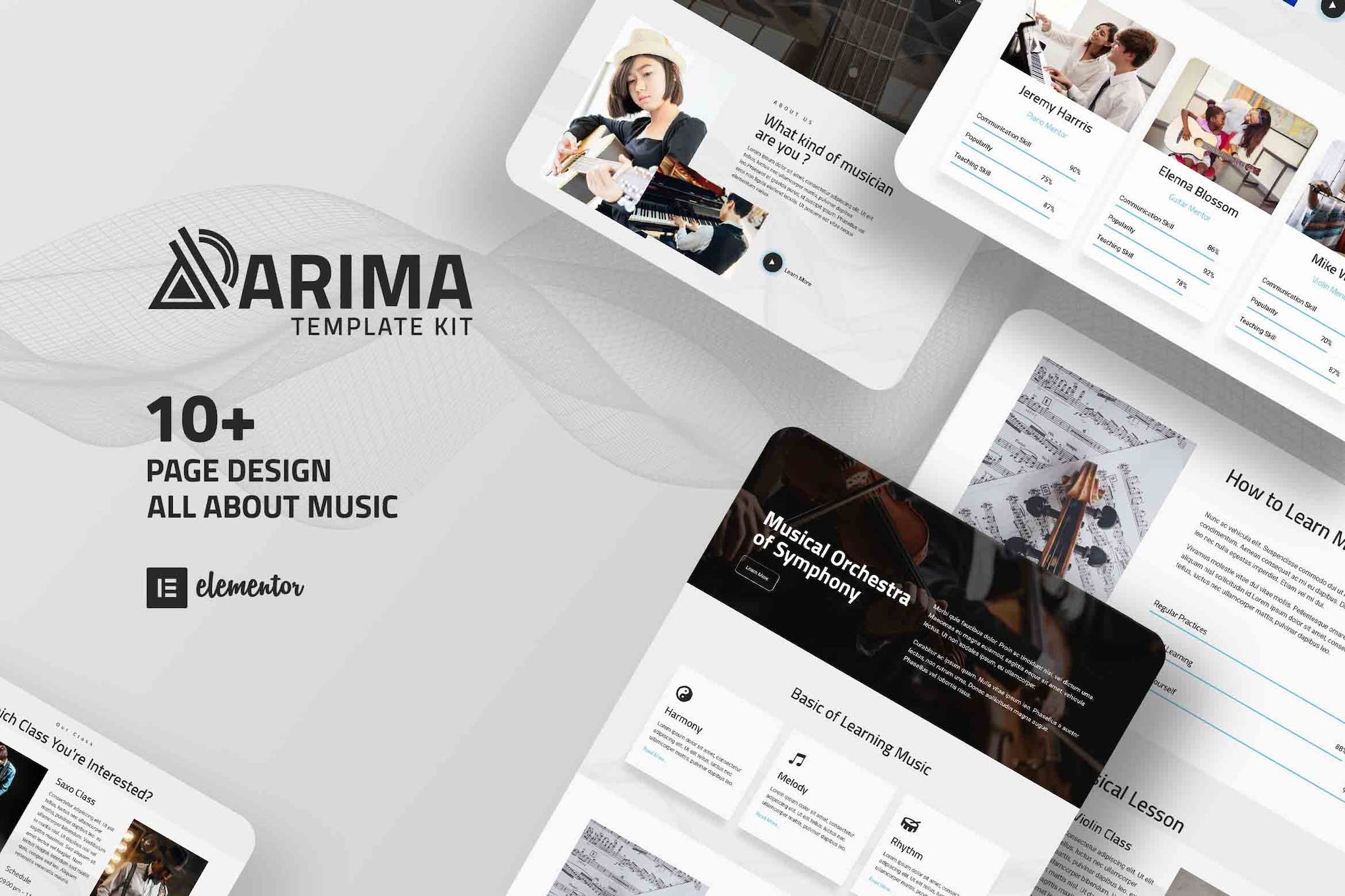 Arima – Musical Symphony Elementor Template Kit