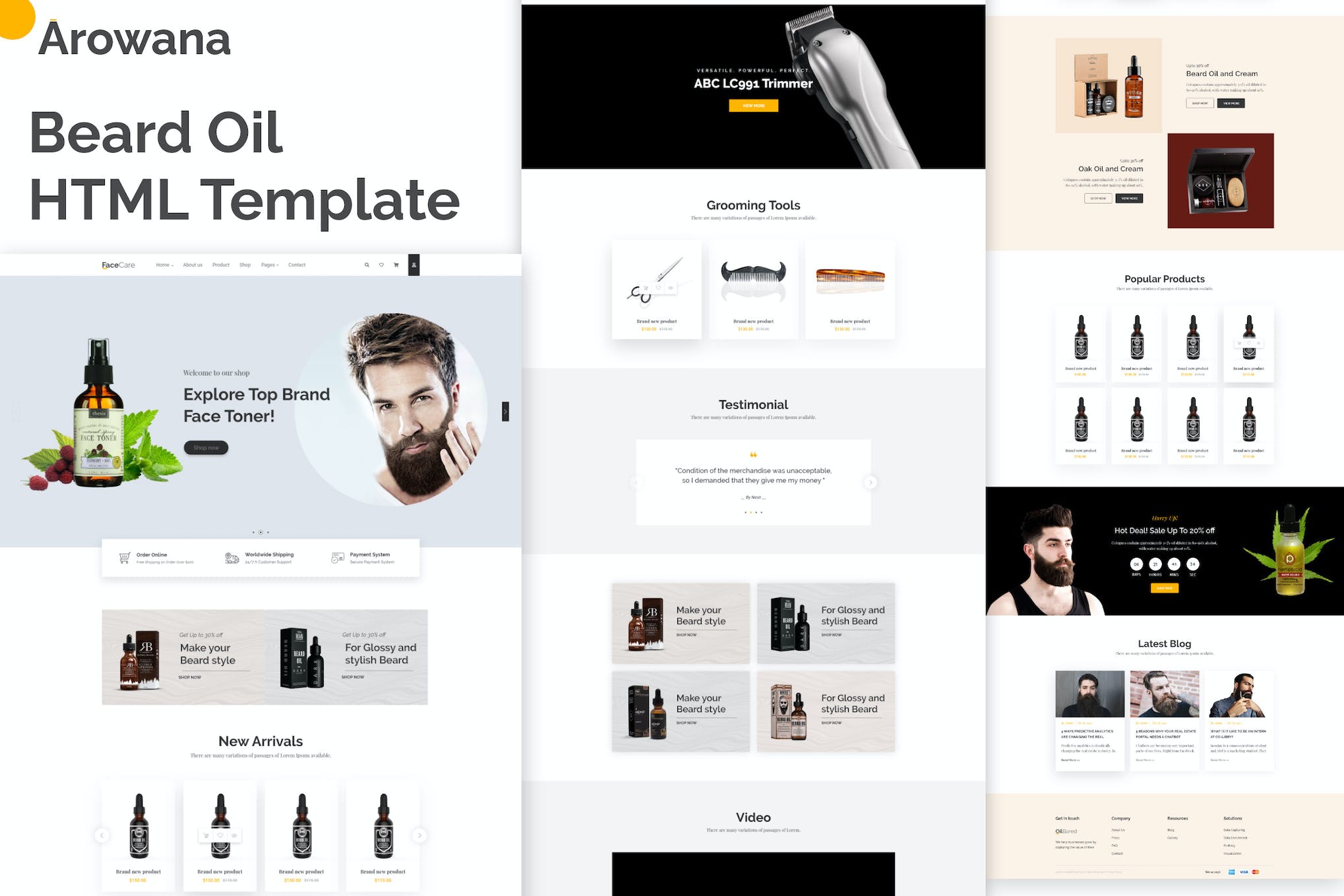 Arowana – Beard Oil & Barber Shop HTML Template