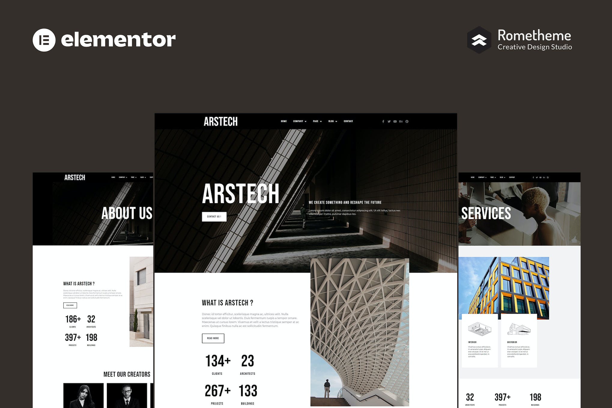 Arstech – Architecture Elementor Pro Full Site Template Kit