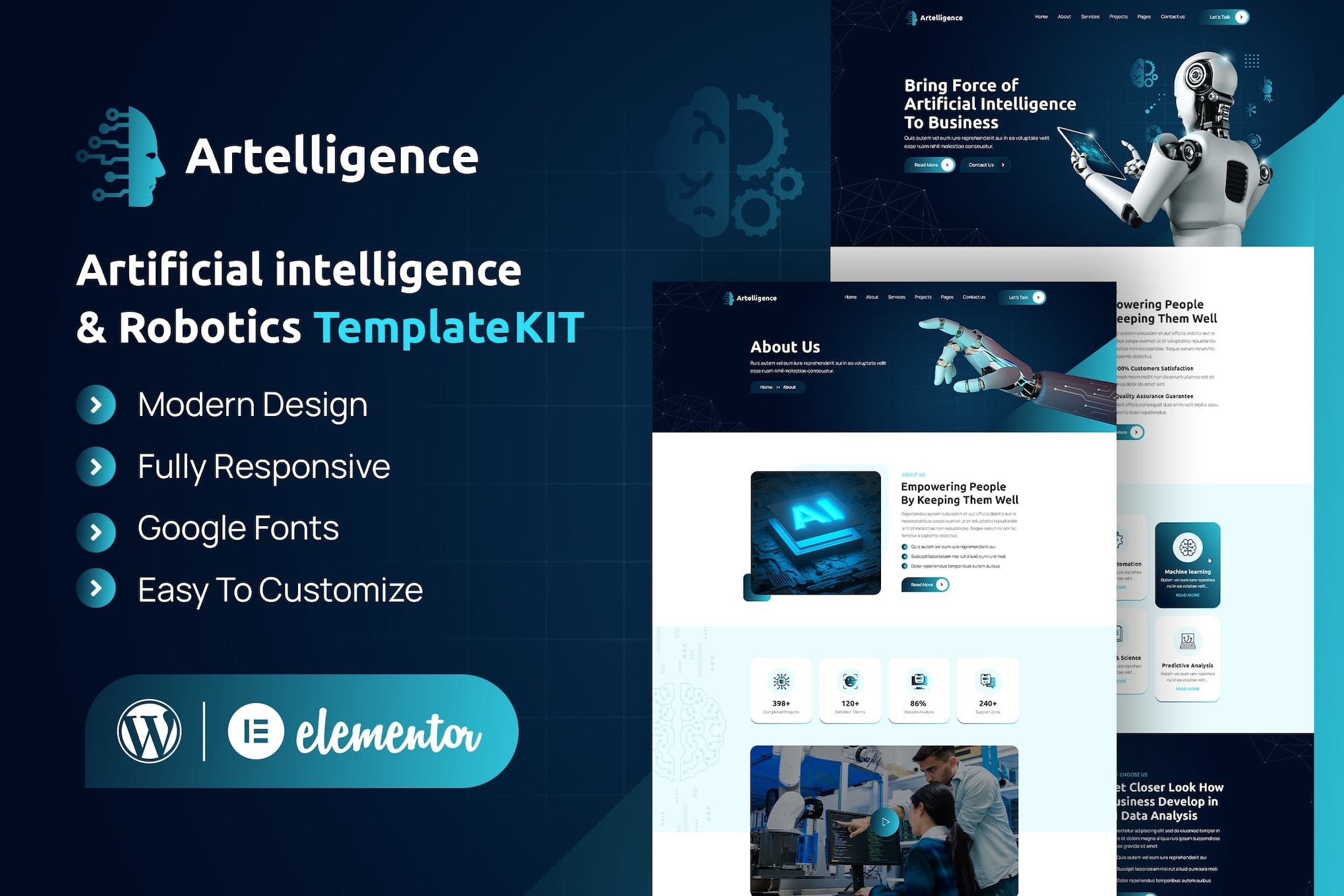 Artelligence – AI & Robotics Elementor Template Kit