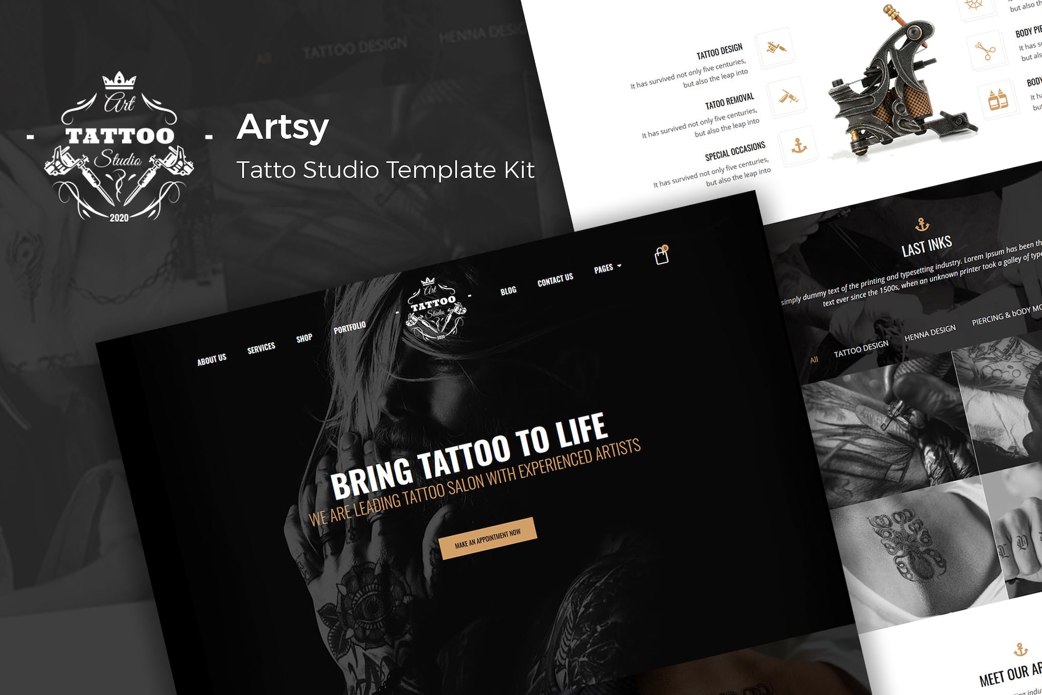 Artsy – Tattoo Studio Elementor Template Kit