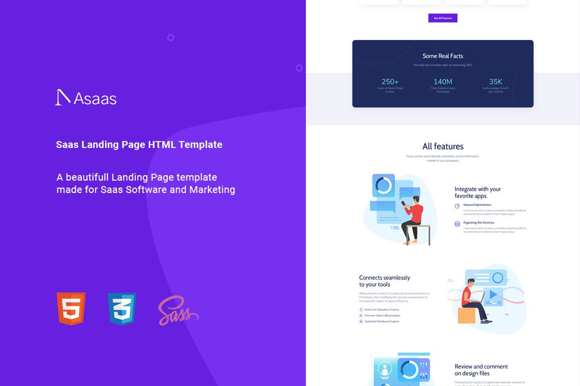 Asaas – Saas Landing Page HTML Template