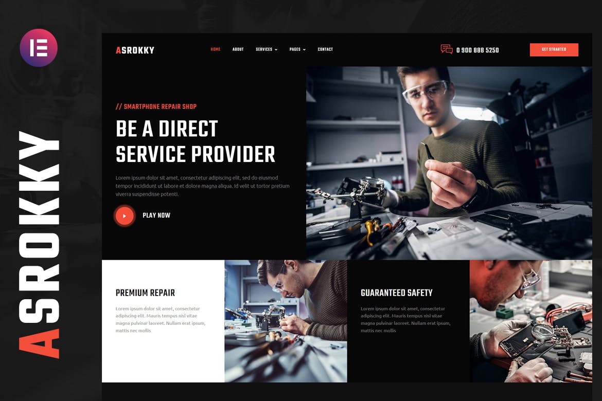 Asrokky – Smartphone Repair Shop Elementor Template Kit