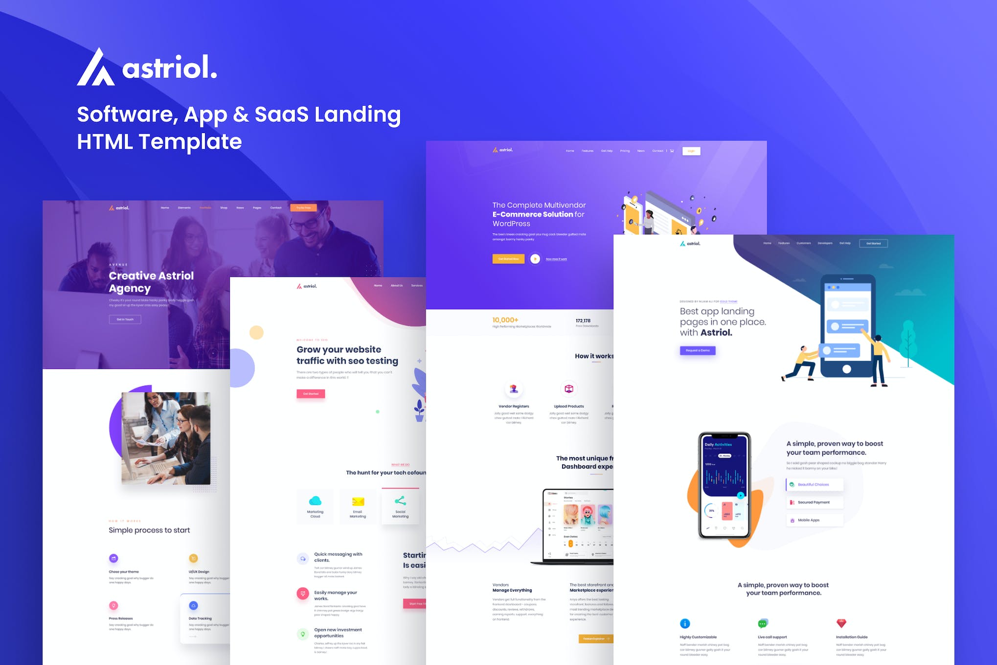 Astriol – Software App, SaaS Landing HTML Template