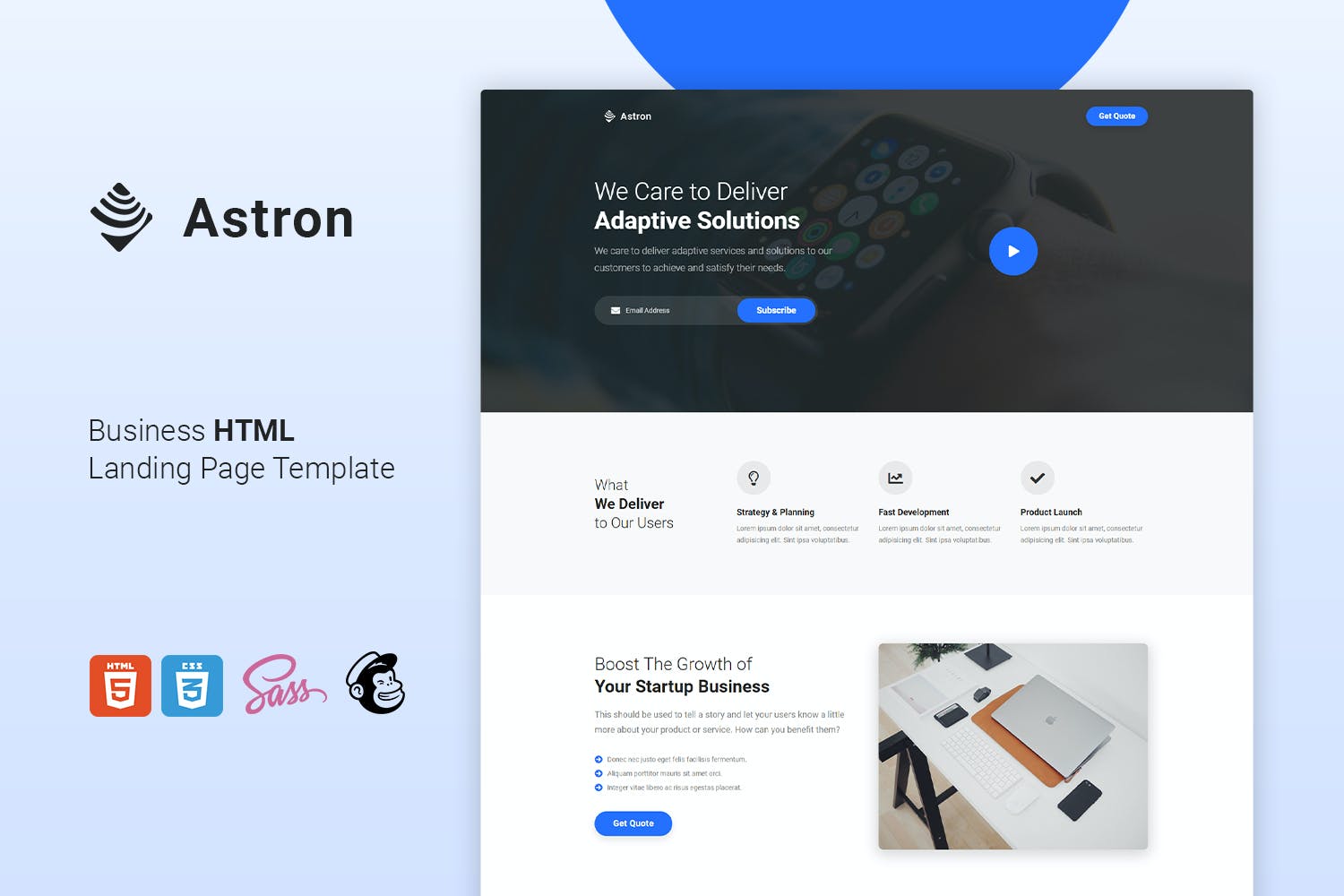 Astron – LeadGen HTML Landing Page Template