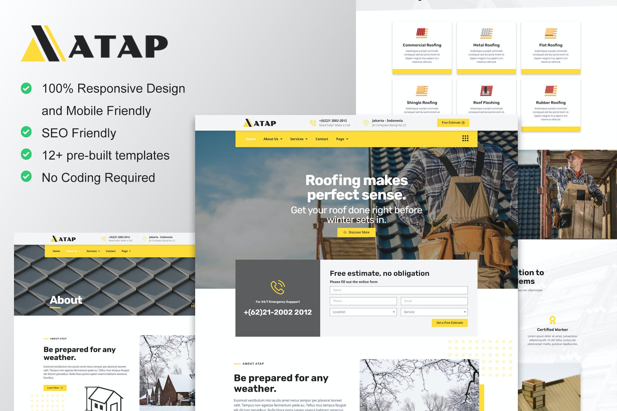 Atap – Roofing Service & Construction Elementor Template Kit