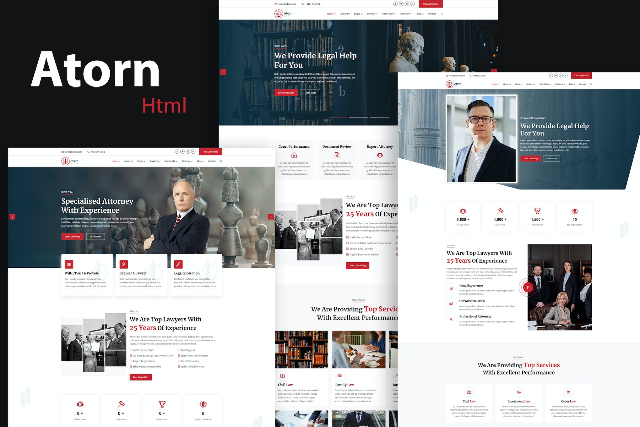 Atorn – Law Firm & Attorney Website HTML Template