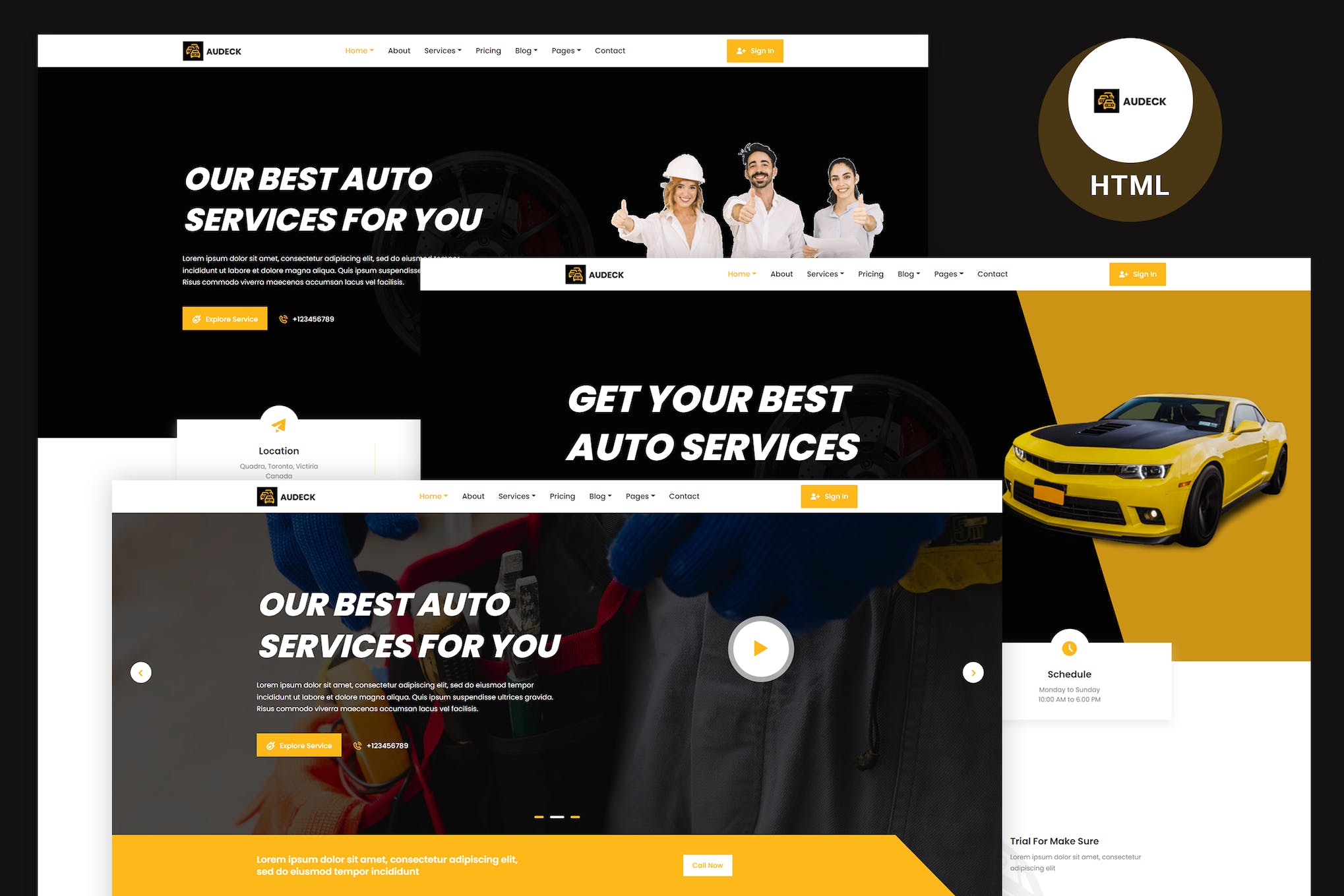 Audeck – Auto Servicing & Car Repair HTML Template