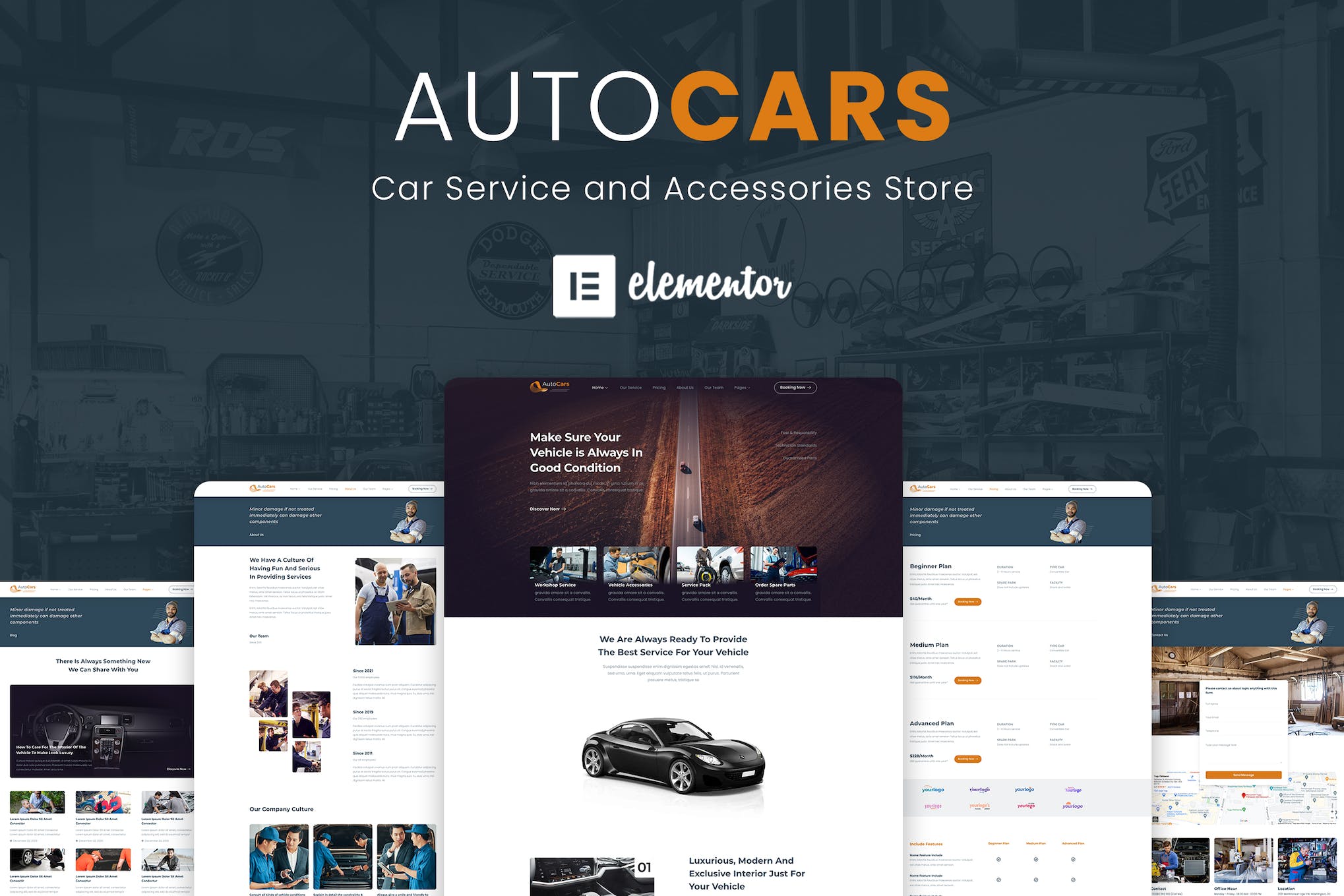 AutoCars – Car Care & Repair Elementor Template Kit