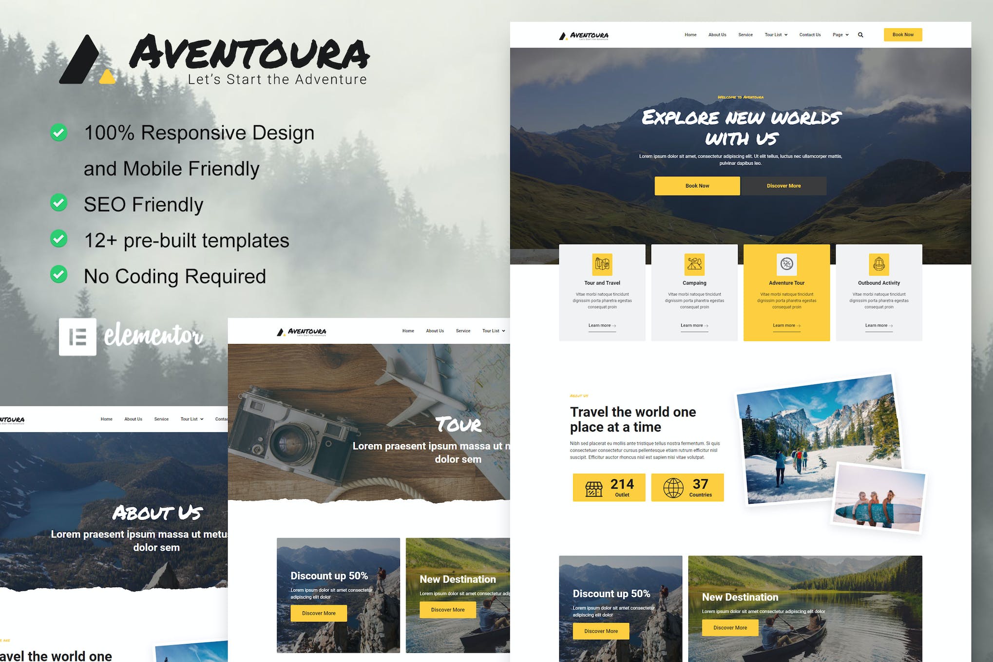 Aventoura – Travel & Tour Agency Elementor Template Kit