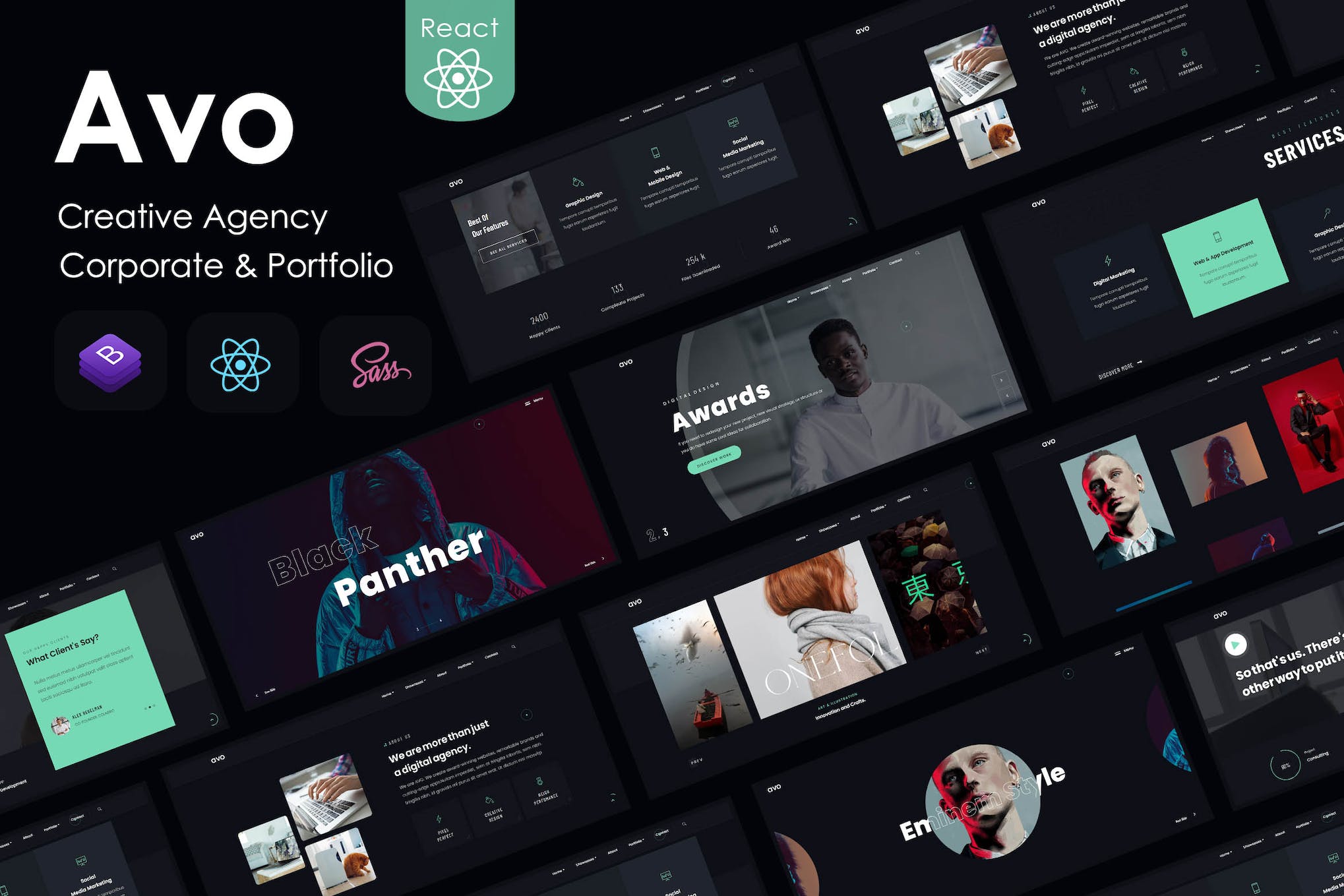 Avo – React Creative Agency & Showcase Portfolio