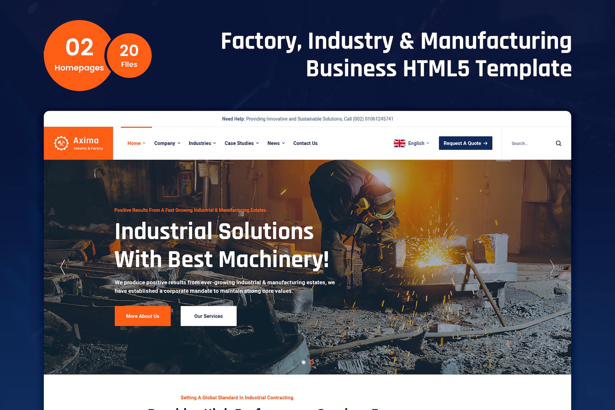 Axima – Factory and Industry HTML5 Template