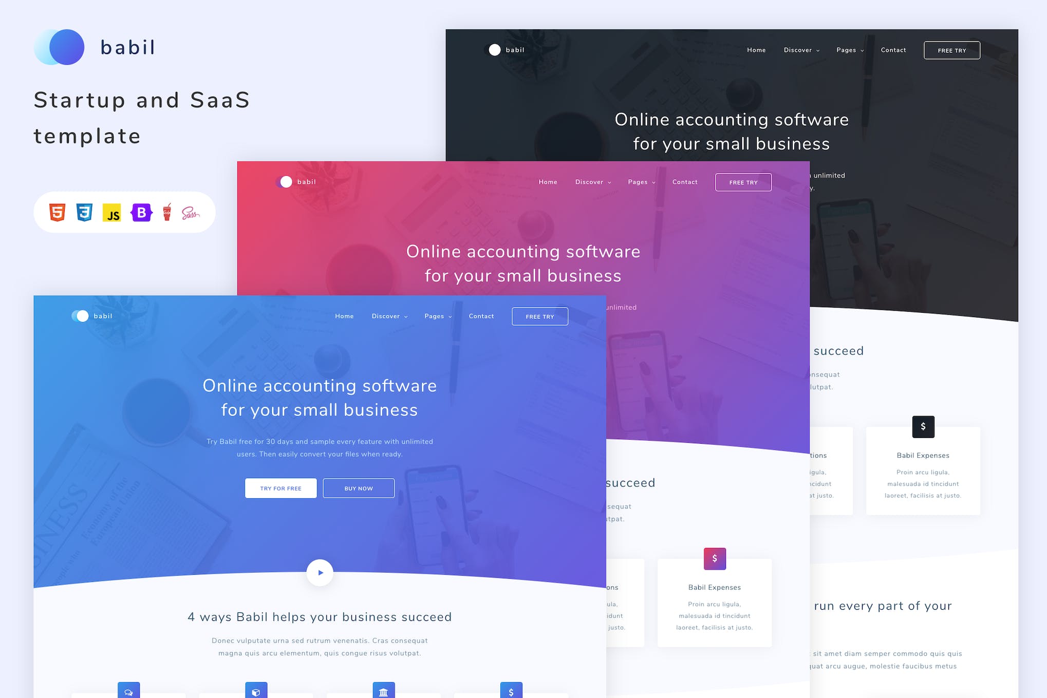 Babil – Startup and SaaS template