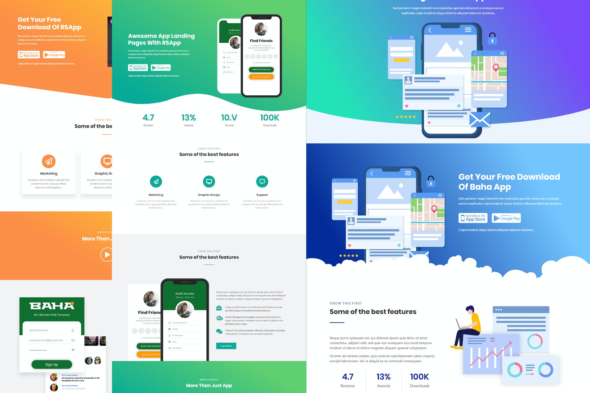 Baha – Apps Landing Elementor Template Kit