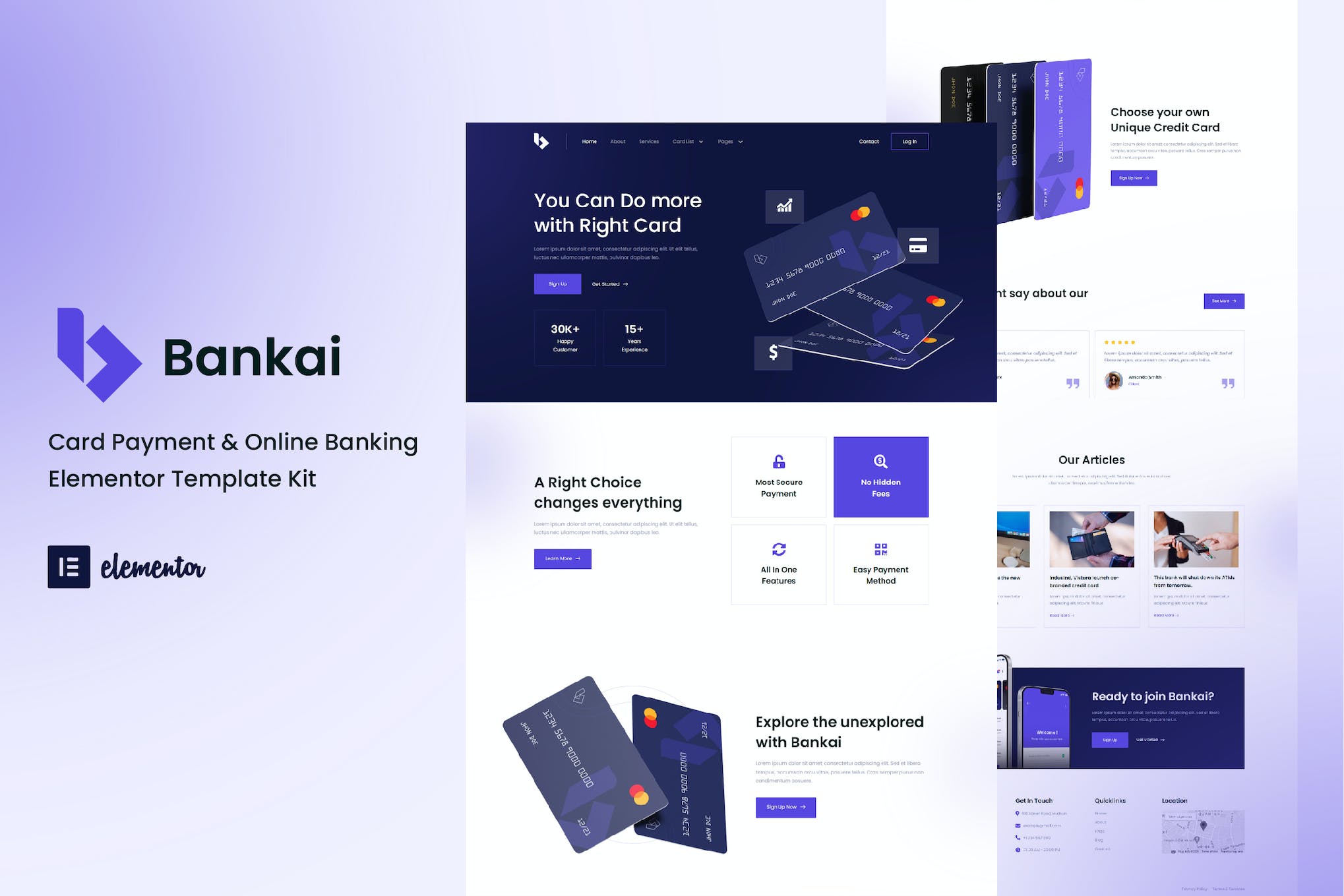 Bankai – Card Payment & Online Banking Elementor Template Kit