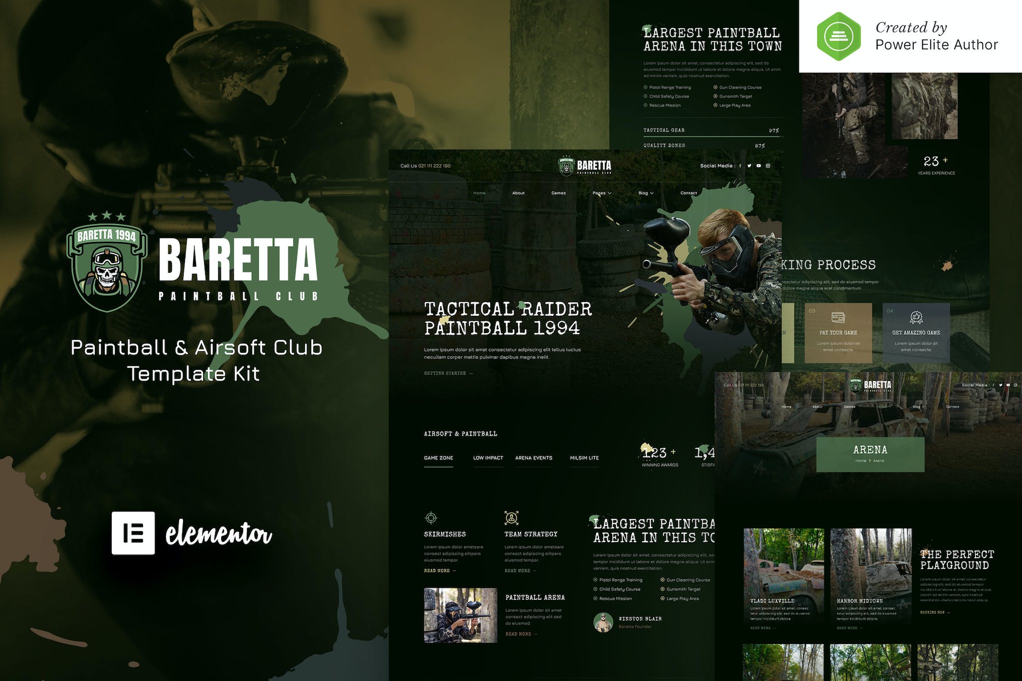 Baretta – Paintball & Airsoft Club Elementor Template Kit