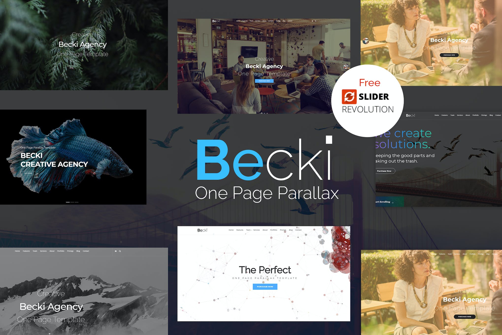 Becki – Creative Parallax One Page HTML Template